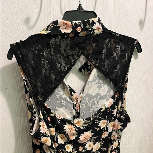 No Boundaries Black Floral Backless Dress size 19 - Picture 3 of 6